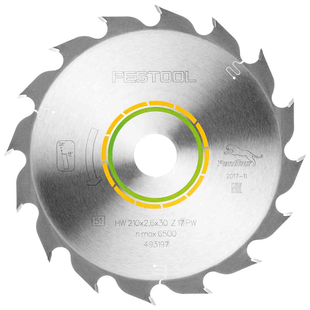 Festool 493197 210mm x 30mm 18T Wood Standard Saw Blade