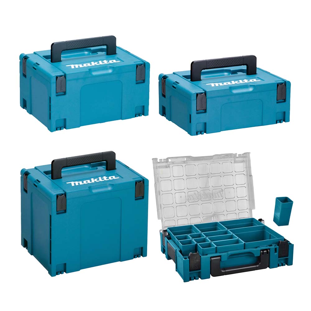 Makita MAKPACSET Makpac Set 2 3 + Pcs 4 Transport Box and Tool Box