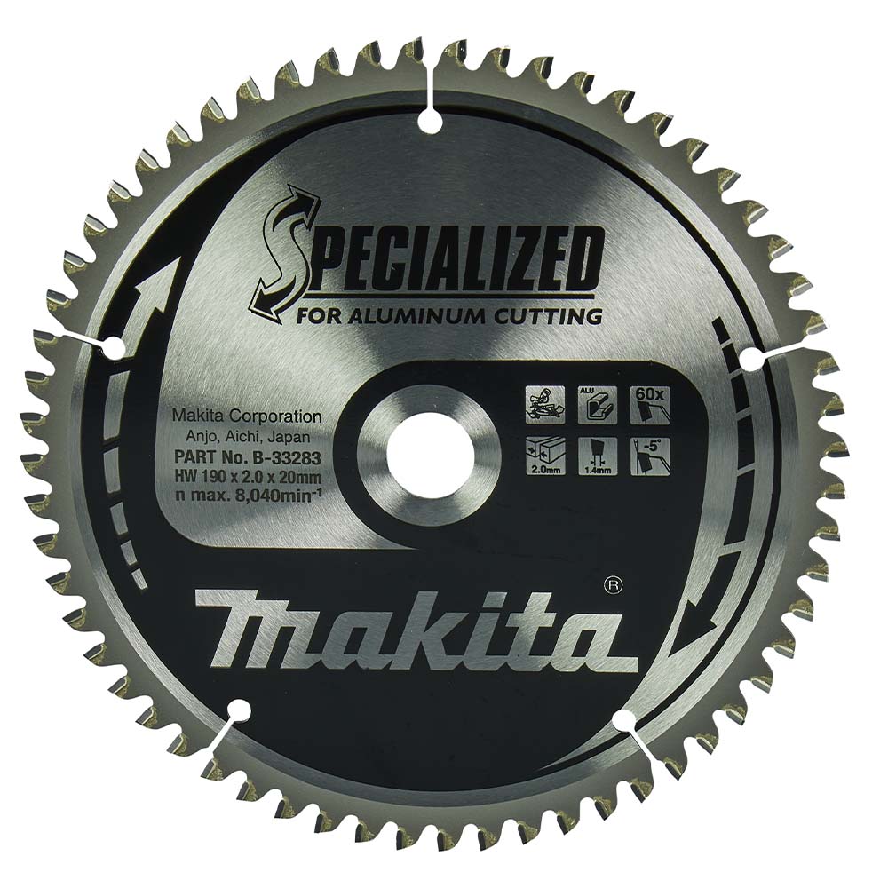 Makita B-33283 190mm x 20mm 60T Specialized Aluminium Saw Blade