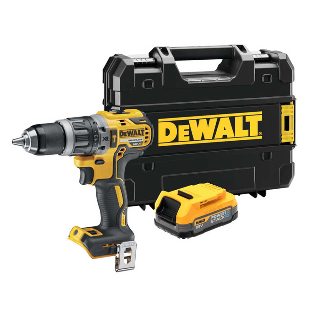 Dewalt DCD796E1 18V XR Brushless Combi Drill with 1x 1.7Ah Powerstack Battery, Charger & Case
