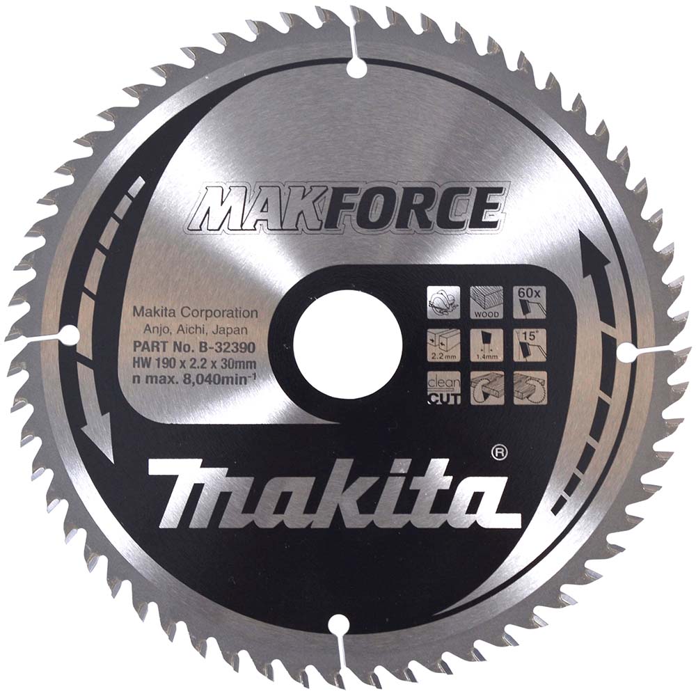 Makita 2 Piece 190mm x 30mm 24T/60T MAKFORCE Circular Saw Blade Set