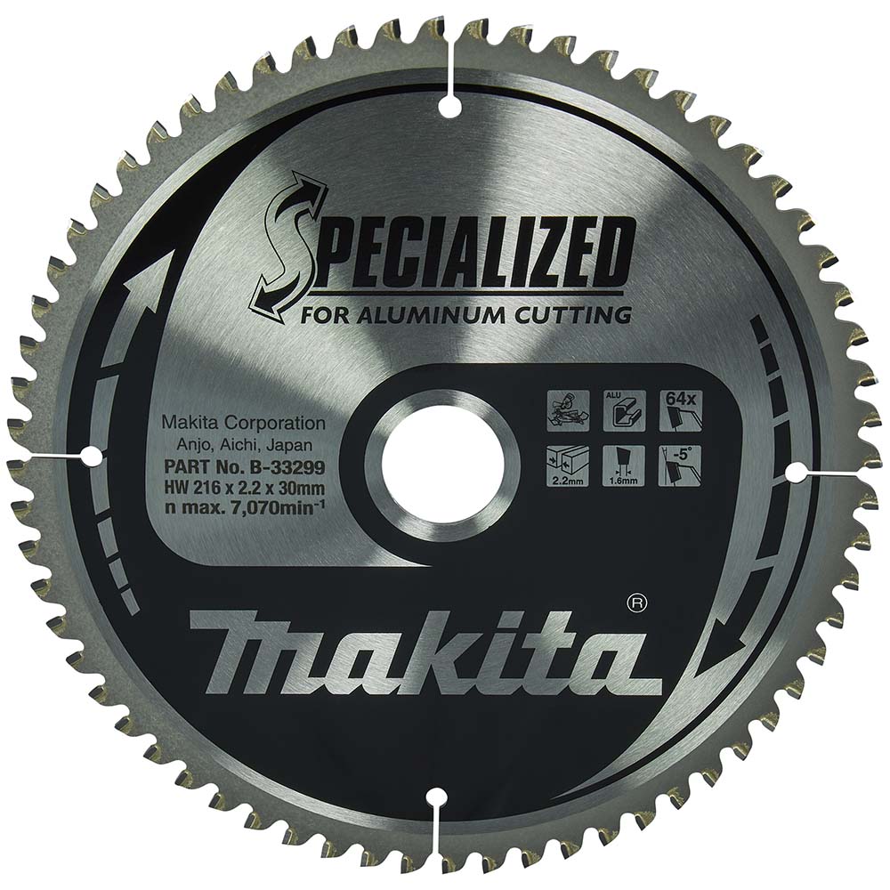 Makita B-33299 216mm x 30mm 64T Specialized Aluminium Saw Blade