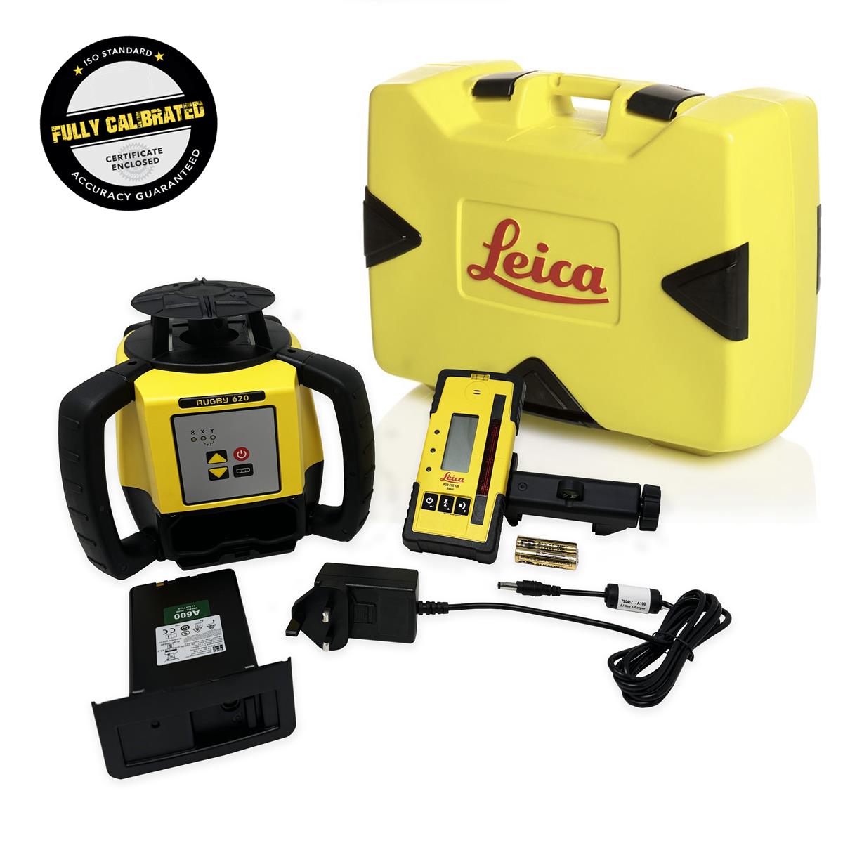 Leica Rugby 620 Self-Levelling & Slope (One Axis) Red Rotating Laser (600m) Li-ion
