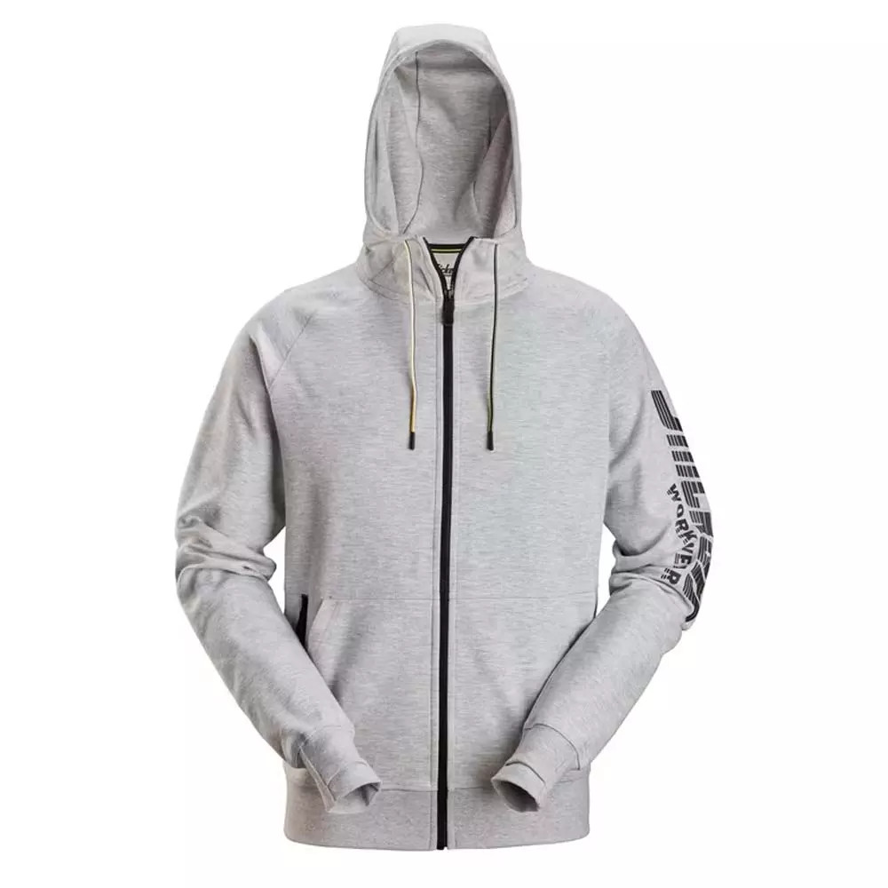 Snickers 2895 Logo Full-Zip Hoodie Grey Snickers Work Hoodies