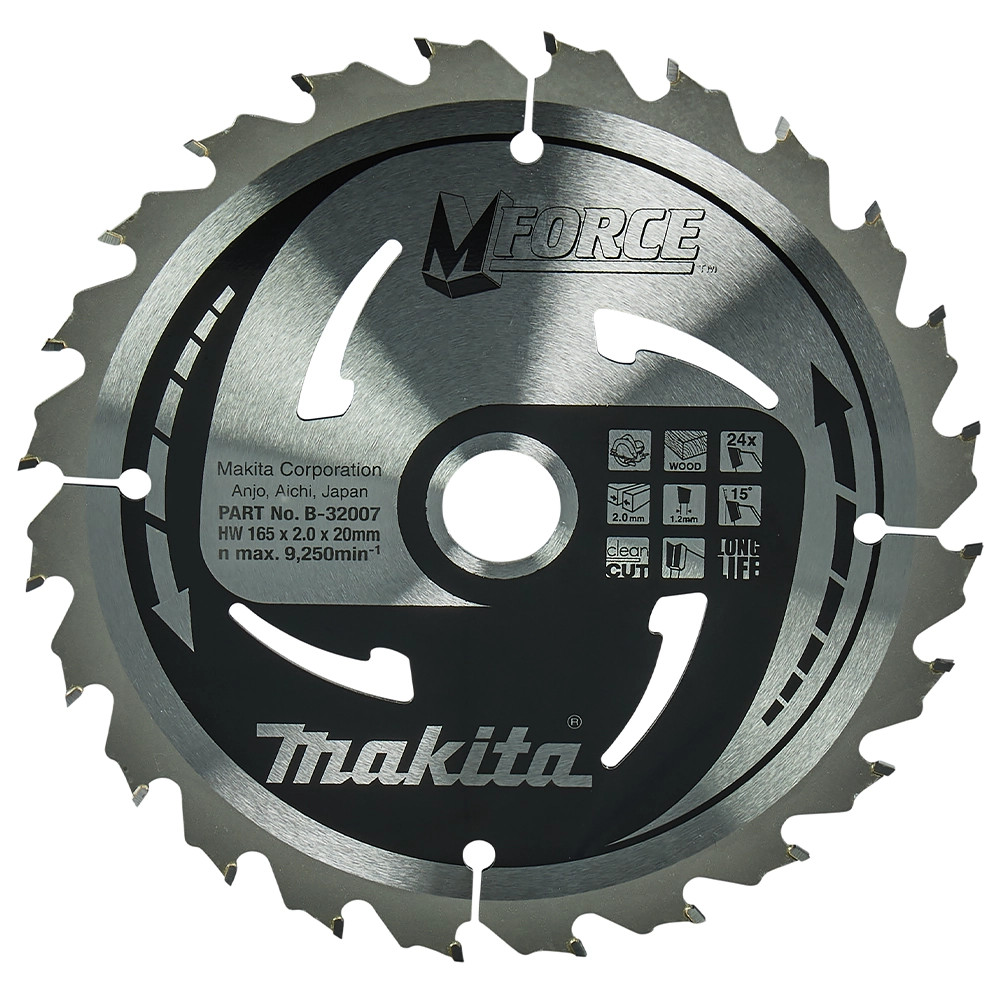 Makita B-32007 165mm x 20mm 24T MAKFORCE Circular Saw Blade