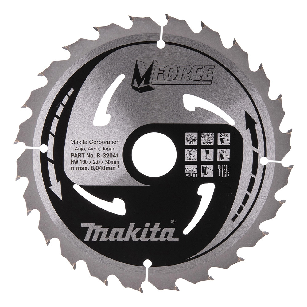 Makita B-32041 190mm x 30mm 24T M-Force Circular Saw Blade