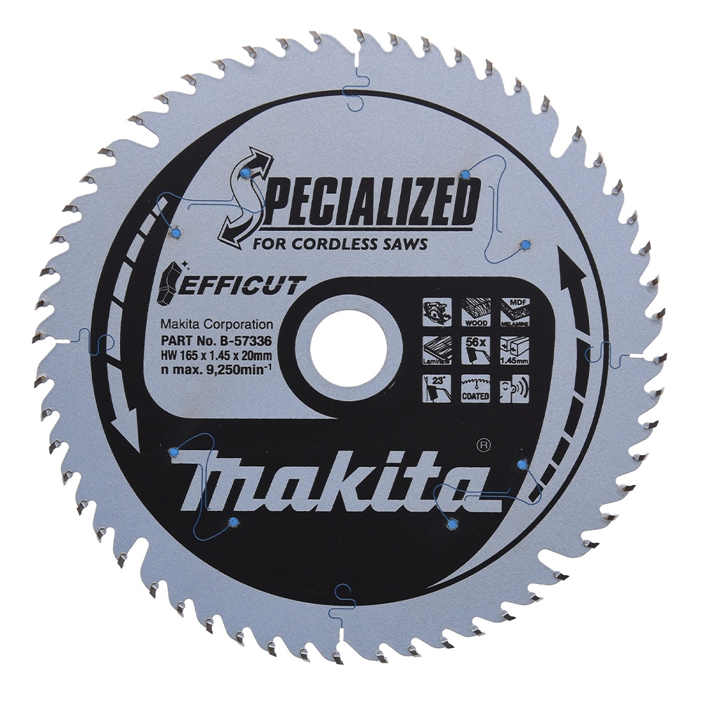 Makita B-57336 165mm x 20mm 56T Efficut Circular Saw Blade