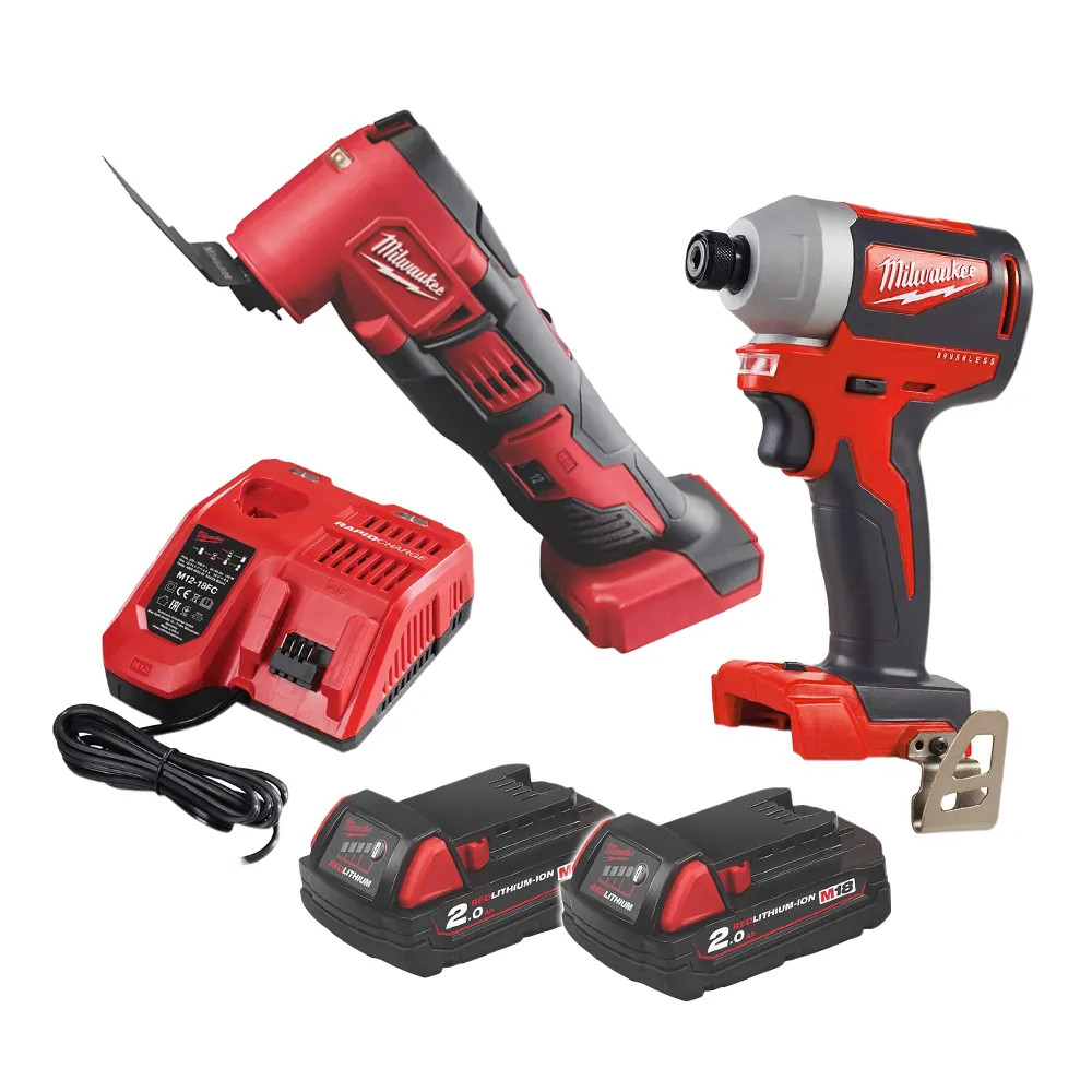 Milwaukee M18 Starter Kit with 2x 2.0Ah Batteries Fast Charger ITS