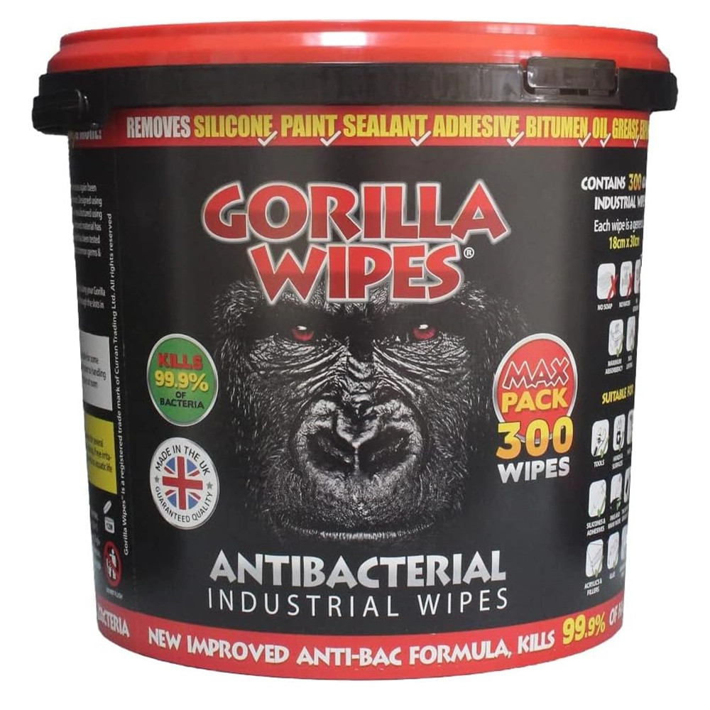 Gorilla Wipes Antibacterial Cleaning Wipes - Bucket of 300