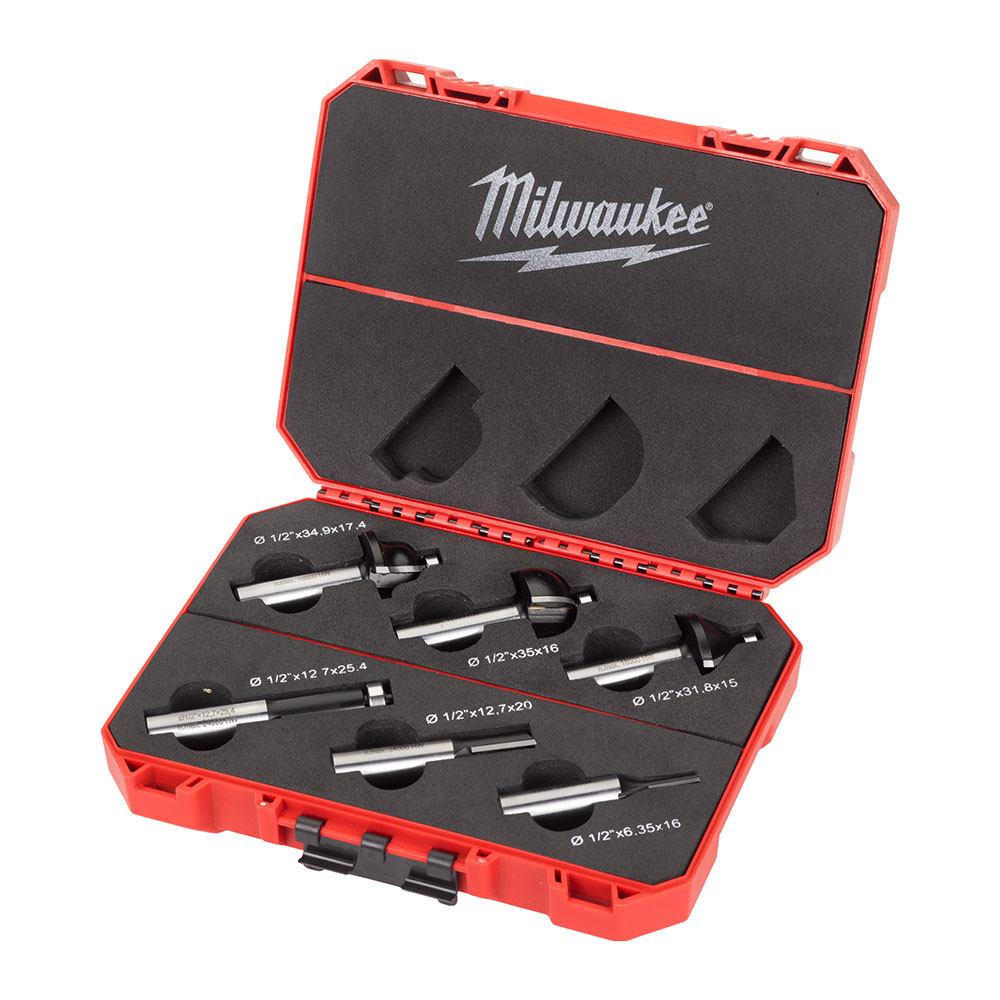 Milwaukee 6 Piece 12.7mm/1/2'' Router Bit Set