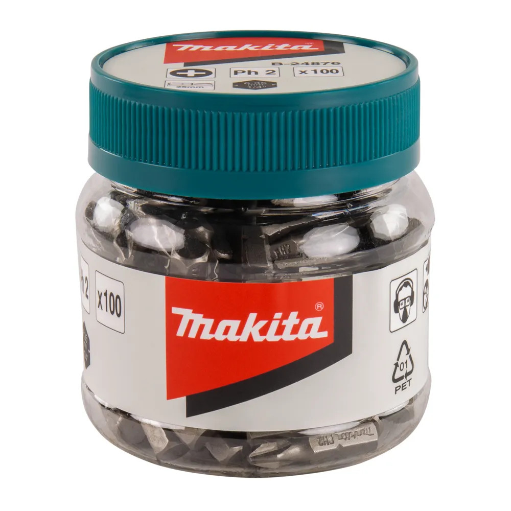 Makita B-24876 PH2 x 25mm in Plastic Tub - Pack of 100
