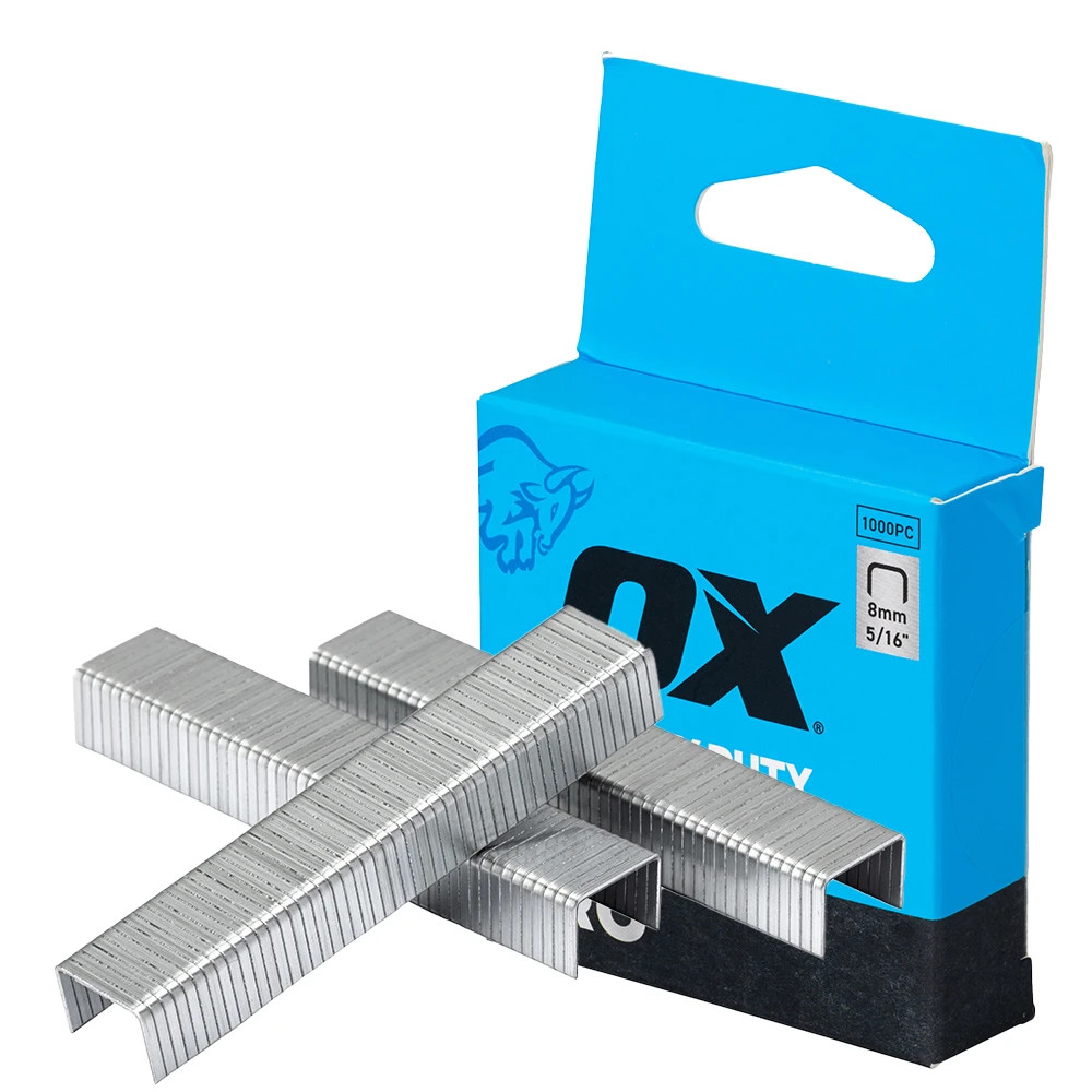 OX Pro 8mm Heavy Duty Staples - Pack of 1000