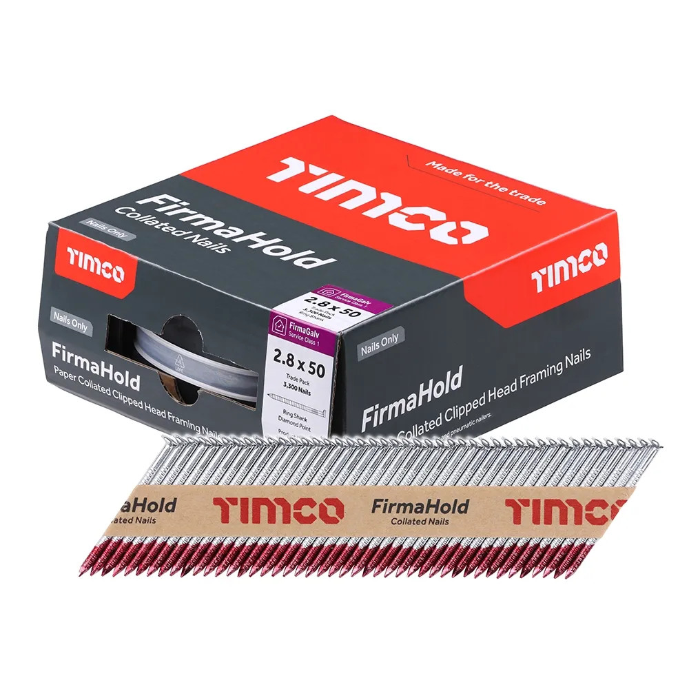 FirmaHold 2.8 x 50mm, 34° Ring Shank Galvanised Nails - Pack of 3300