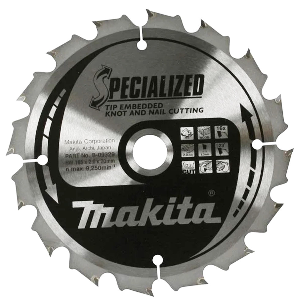Makita B-33146 270mm x 30mm 24T Specialized TCT Saw Blade for Wood with Nails