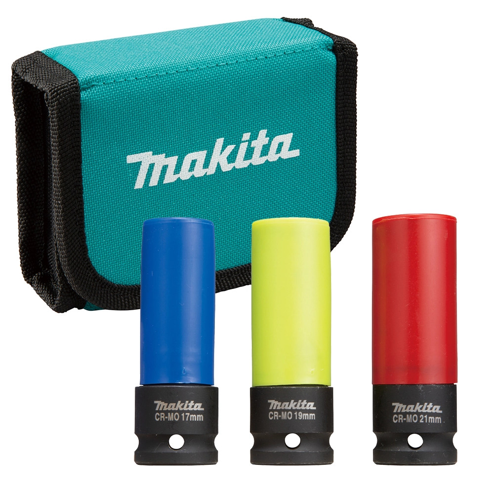 Makita E-12354 3 Piece 1/2" Sq. Wheel Nut Socket Set