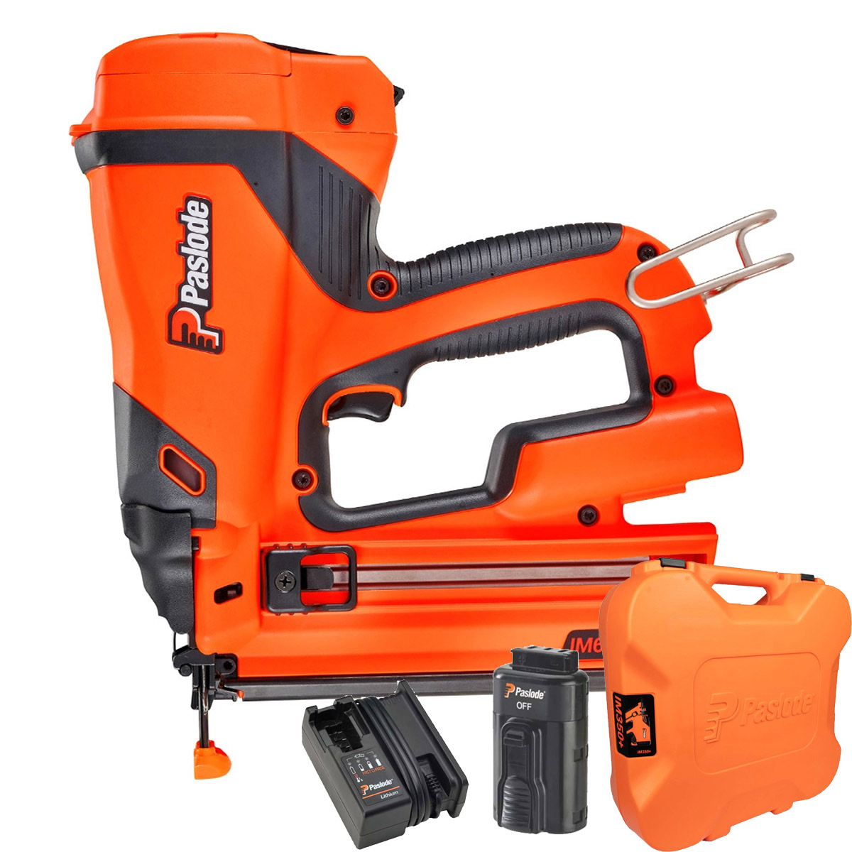 Paslode IM65 F16 7.4V Straight Second Fix Finishing Nail Gun, 2000x 16GA 38mm Straight Electro Galv Collated Nails, 1x 2.1Ah Battery, Charger, & C…