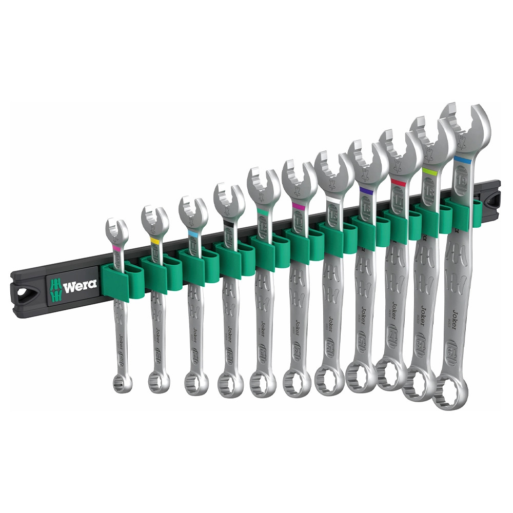 Wera 11 Piece Joker 1 Ring Spanner Set with Magnetic Rail