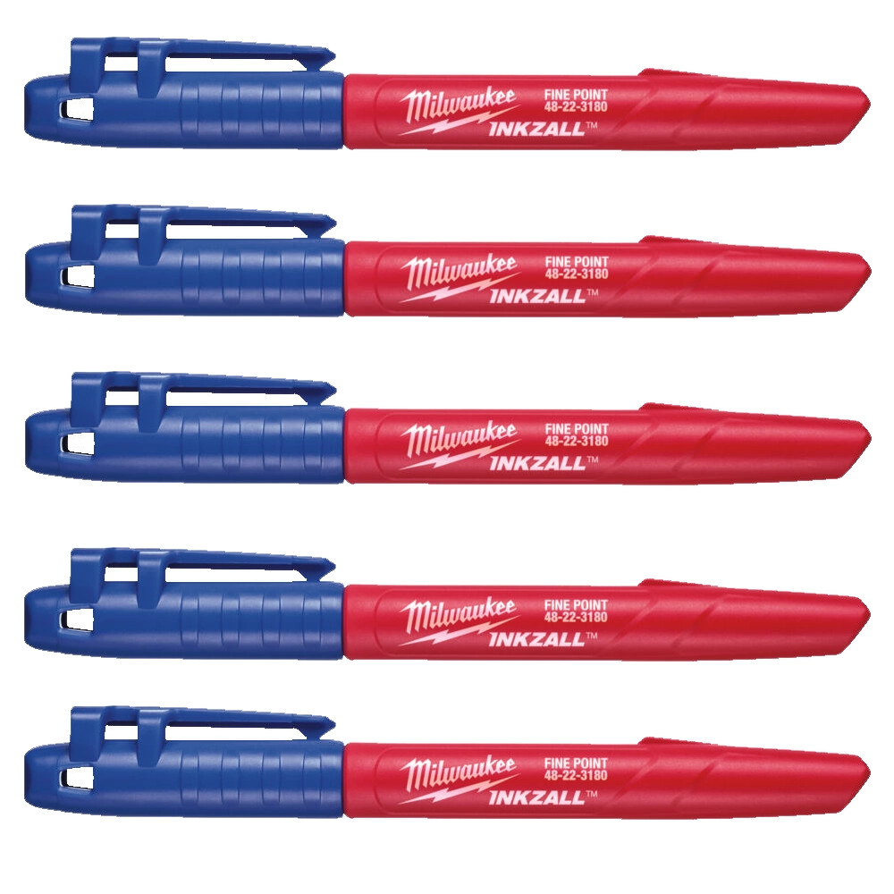 Milwaukee INKZALL Marker - Blue - Pack of 5