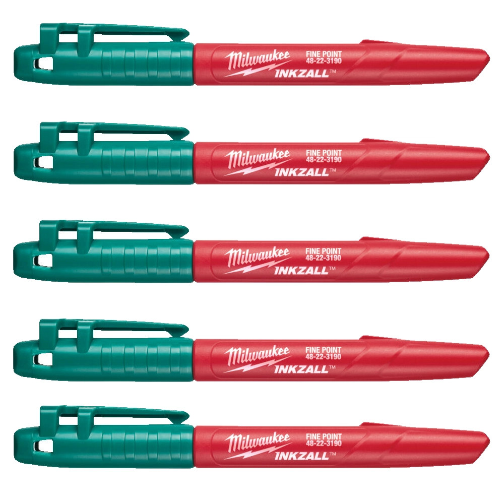Milwaukee INKZALL Marker - Green - Pack of 5