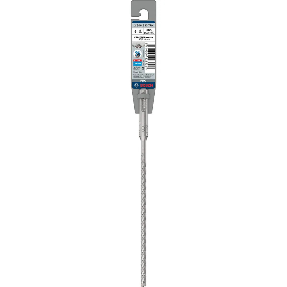 Bosch PRO 6.0mm x 210mm SDS Plus-5X Hammer Drill Bit