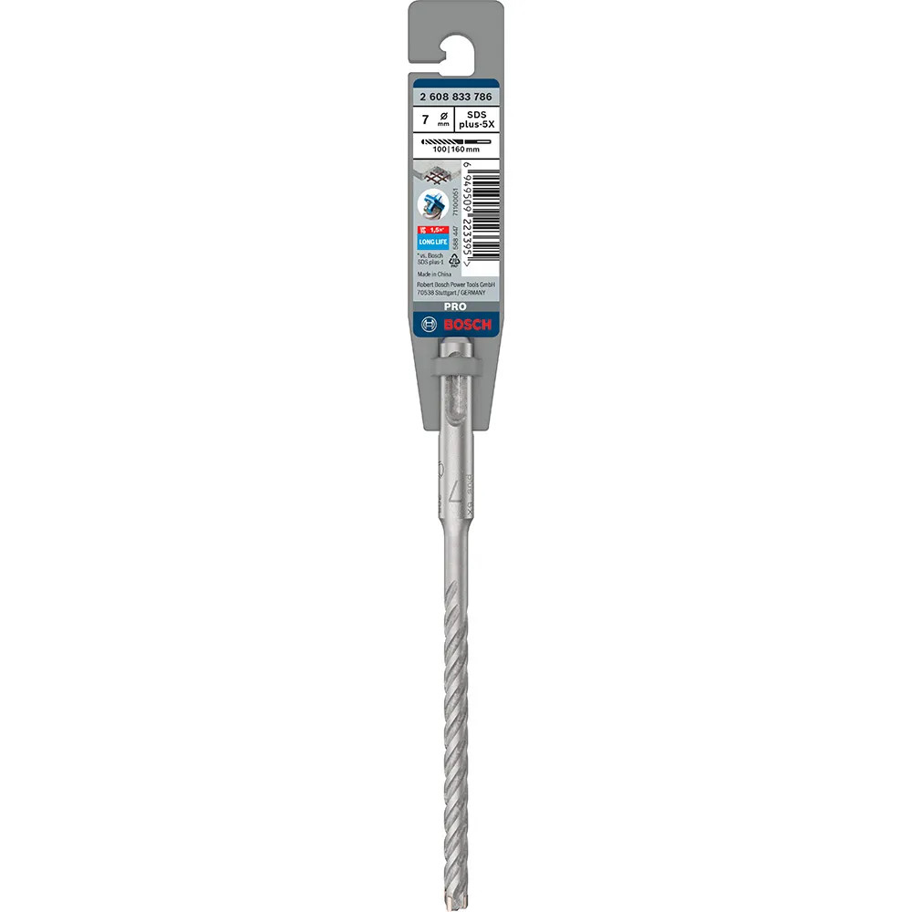 Bosch PRO 7.0mm x 160mm SDS Plus-5X Hammer Drill Bit