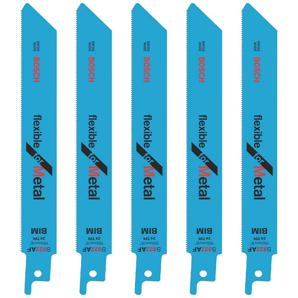 Bosch S 922 AF Flexible Reciprocating Saw Blades for Metal - Pack of 5
