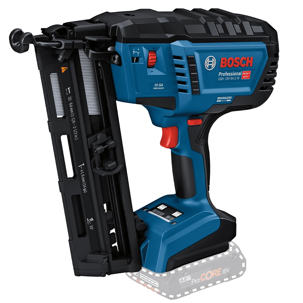 Bosch GNH 18V-64-2 M 18V Brushless 16G Angled Second Fix Nail Gun - Body