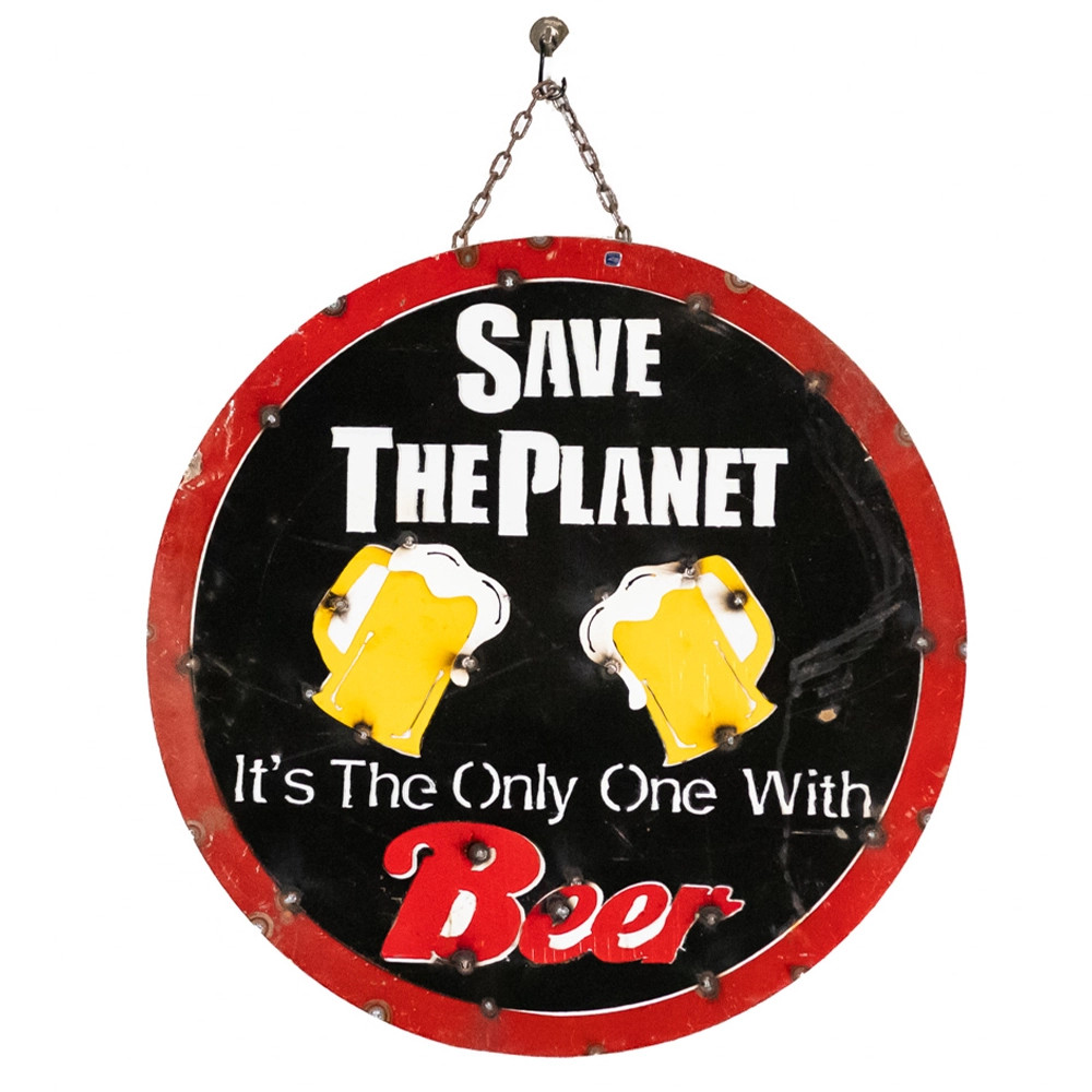 Dream Drives 'Save The Planet' Hand Made Metal Sign