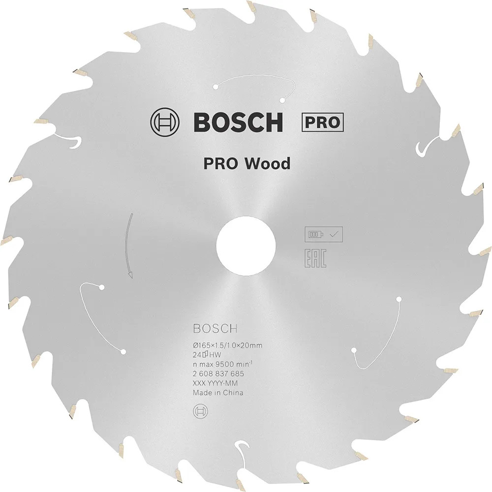 Bosch PRO 165 x 20mm 24T Standard for Wood Circular Saw Blade