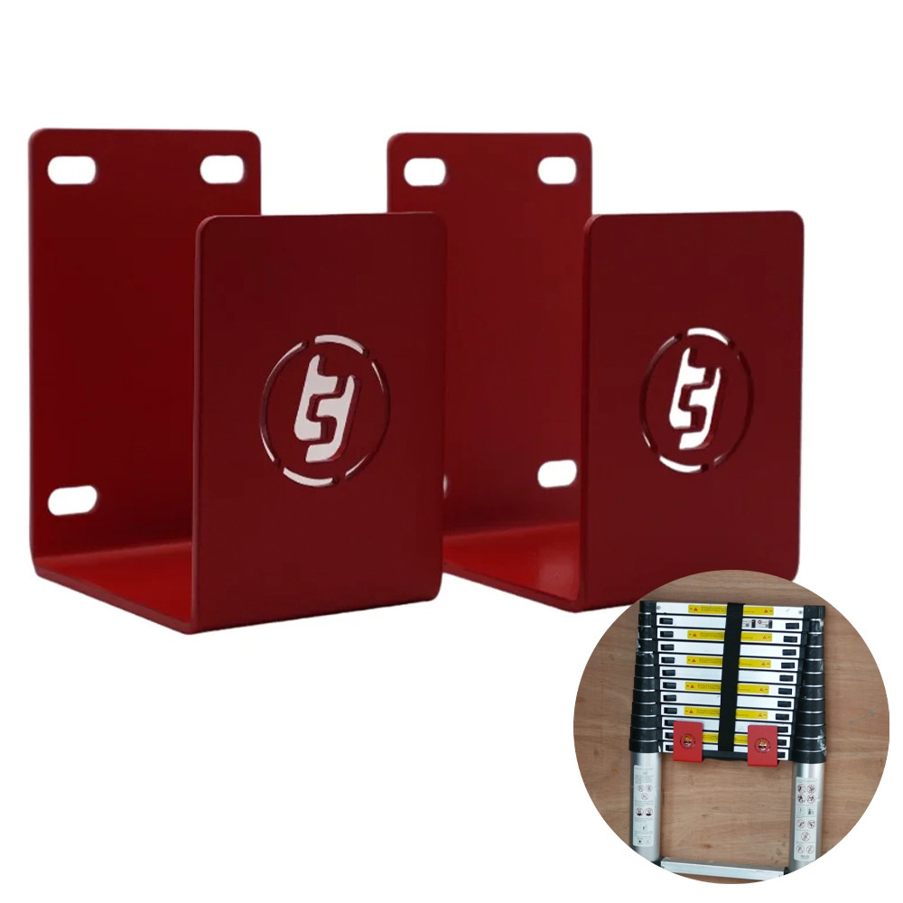 Trade Tidy Telescopic Ladder Brackets (Pair) - Red