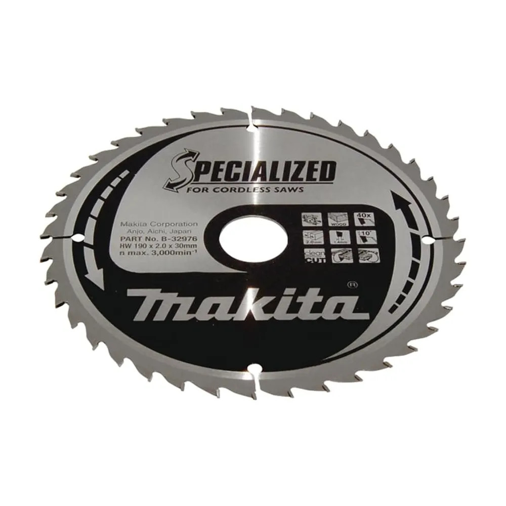Makita B-32976 190mm x 30mm 40T Specialized Wood Saw Blade