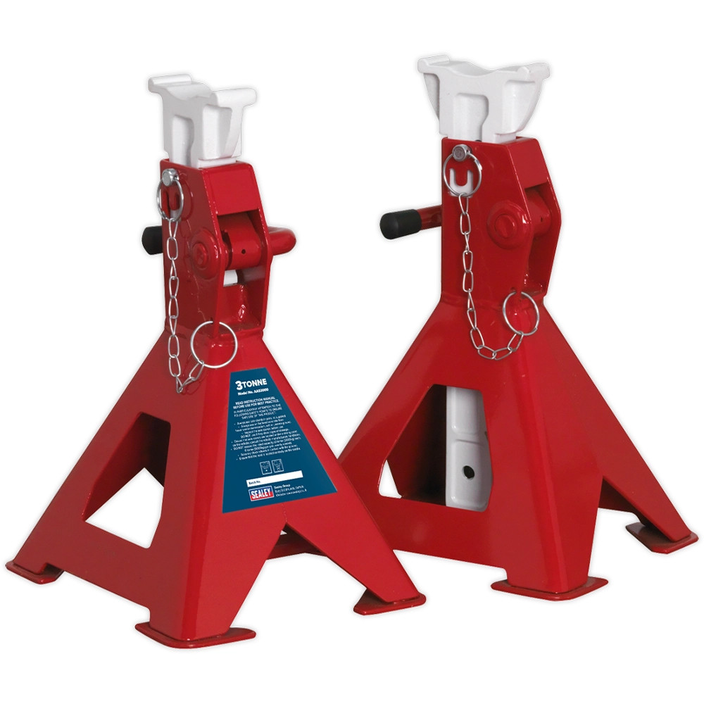 Sealey AAS3000 Auto Rise Ratchet Axle Stands - Pack of 2