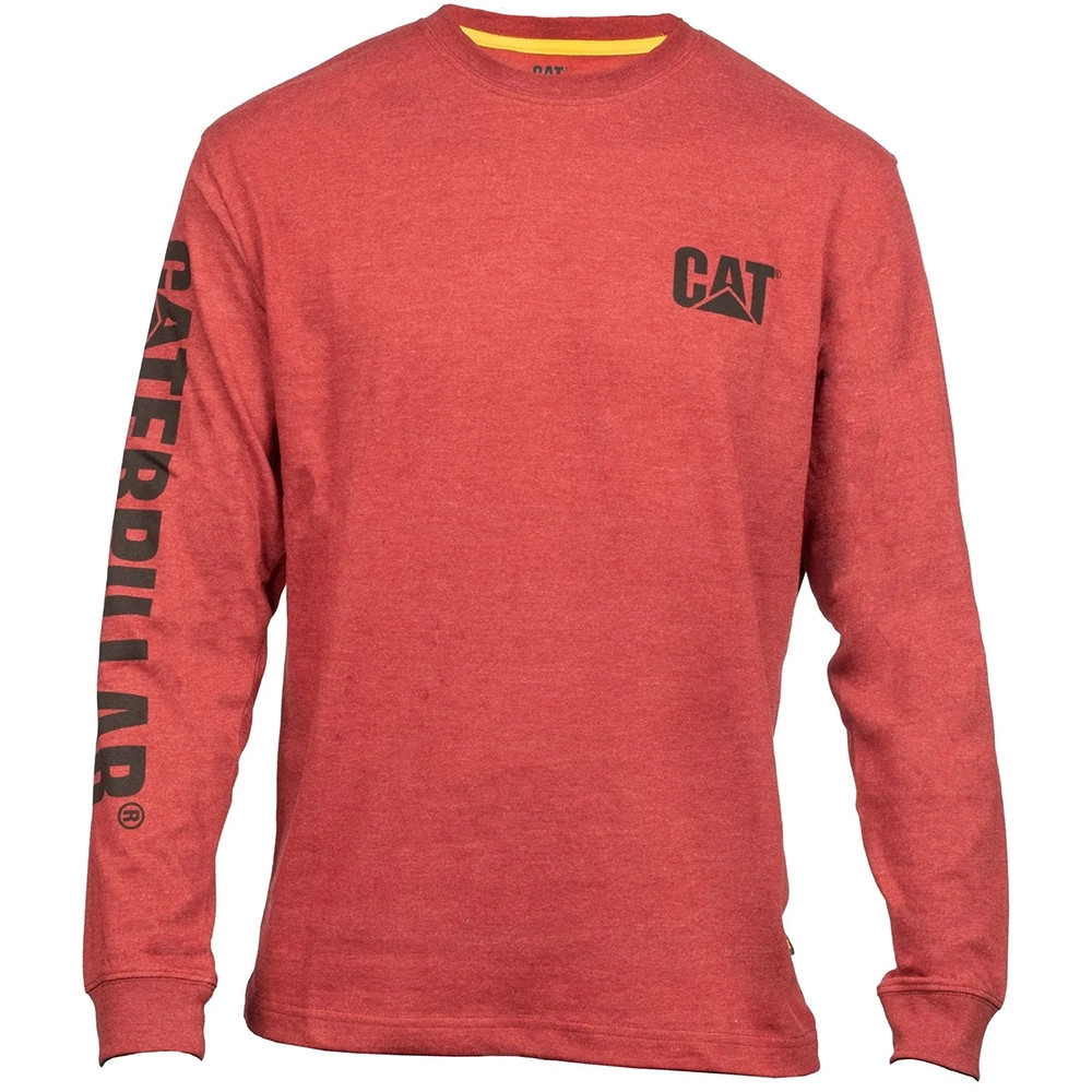 Caterpillar Banner Long Sleeve T-Shirt- Brick