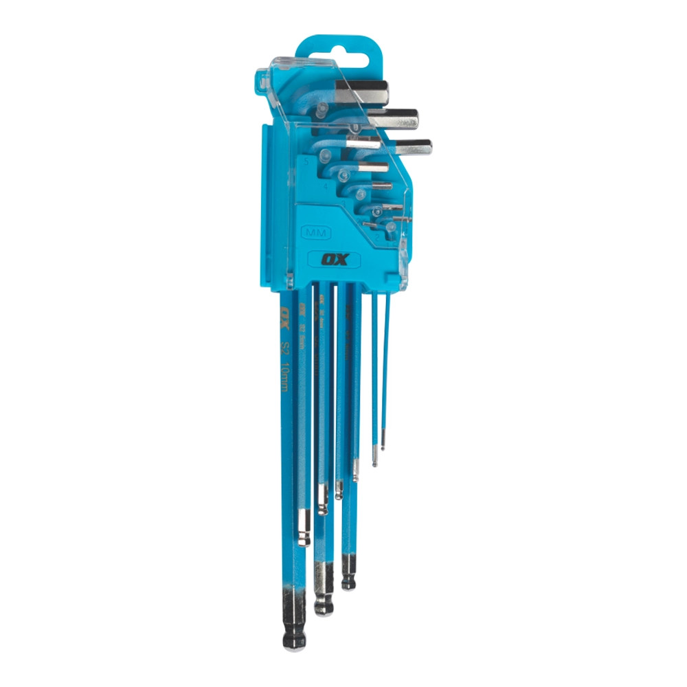 OX Pro 9 Piece Hex Allen Key Long Set