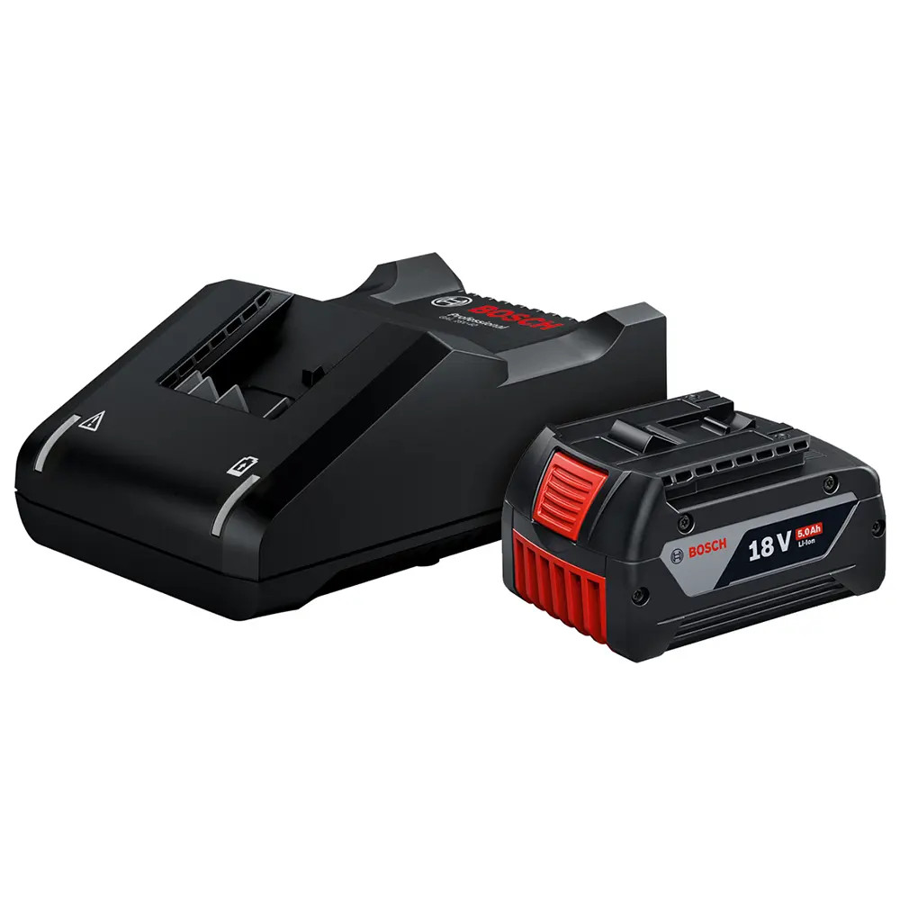 Bosch GBA 5.0Ah 18V Li-Ion Battery & GAL 18V-40 18V Battery Charger