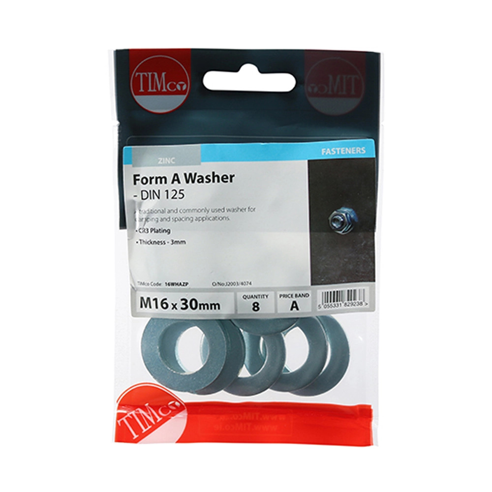 Timco M16 Form A Washer - Pack of 8
