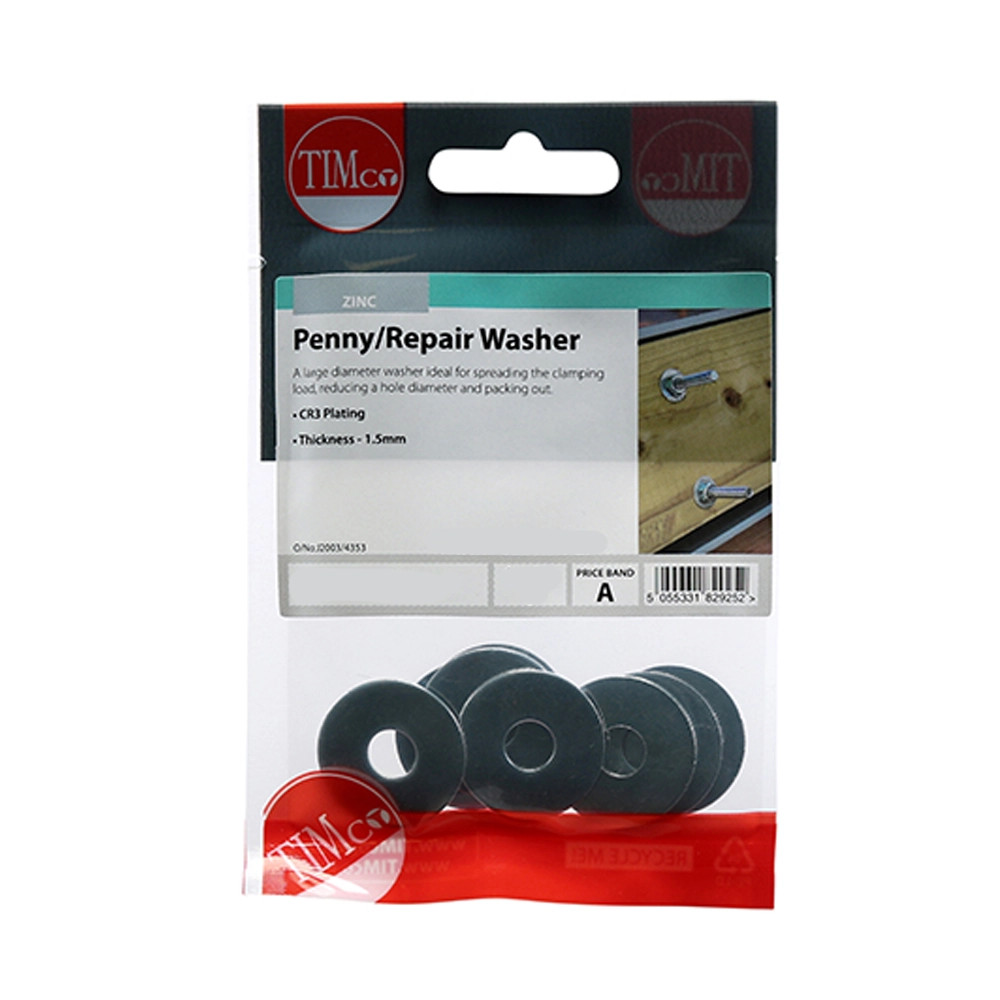 Timco M6 x 25 Penny Washer - Pack of 10