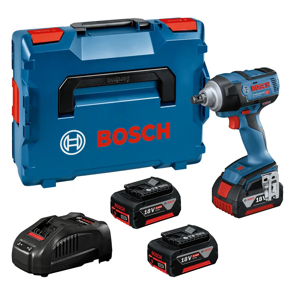 Bosch GDS 18V-330 HC 1/2" Sq. 18V Impact Wrench, 2x 4.0Ah ProCORE Batteries, Charger & Case