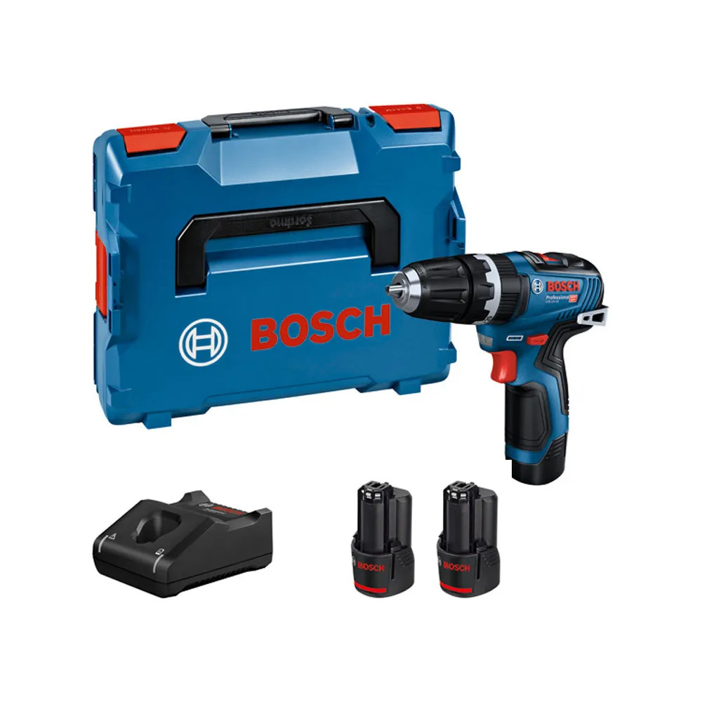 Bosch GSB 12V-35 12V Brushless Combi Drill, 2x 3.0Ah Batteries, Charger & Case