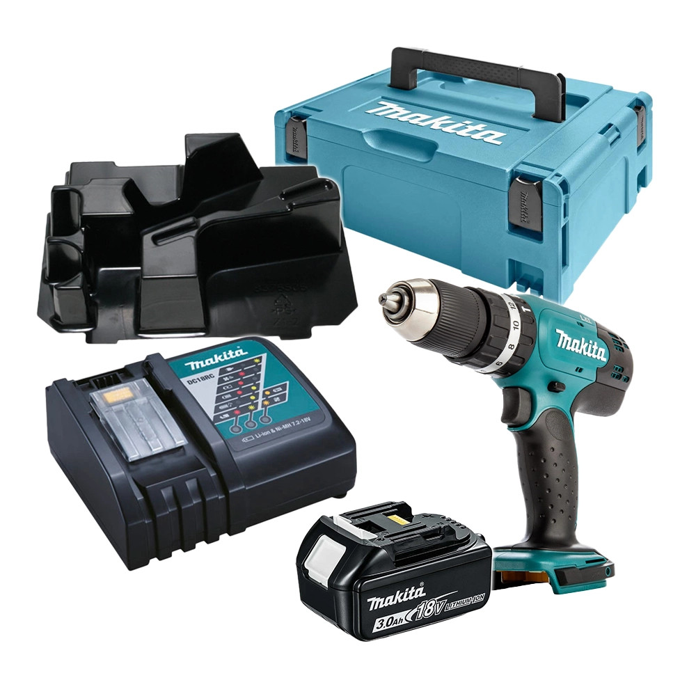 Makita DHP453 18V LXT Combi Drill, 1x Battery, Charger
