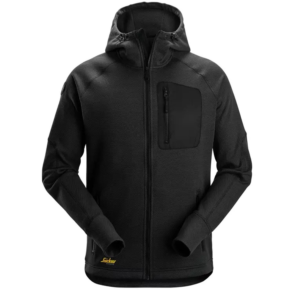 Snickers 8041 FlexiWork Zipped Fleece 2.0 Hoodie - Black - ITS
