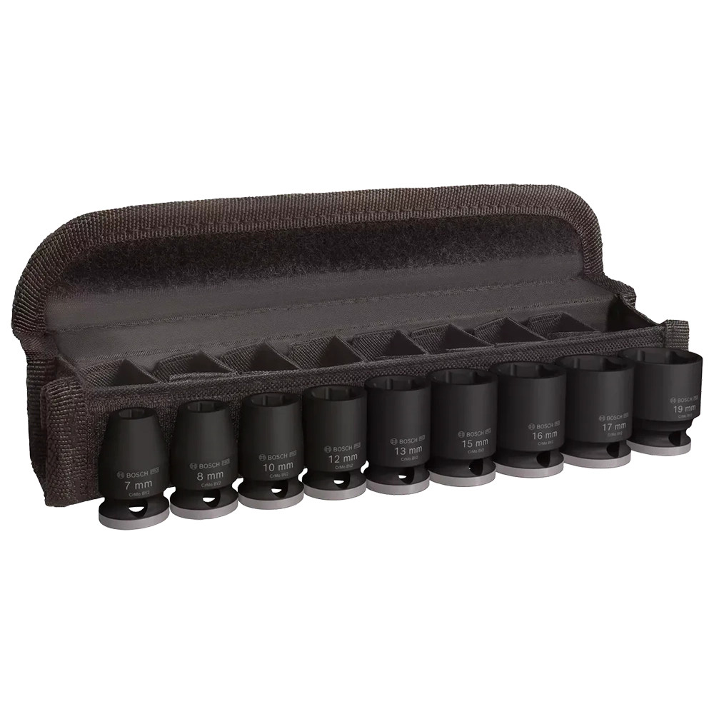 Bosch PRO 9 Piece 3/8'' Sq, Standard Impact Sockets Set