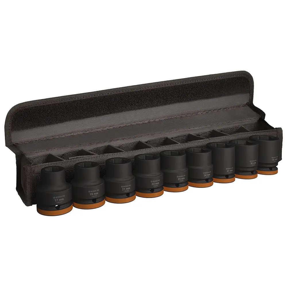 Bosch PRO 9 Piece 3/4'' Sq. Standard Impact Sockets Set