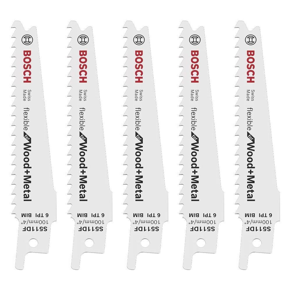 Bosch S 511 DF Flexible Reciprocating Saw Blades for Wood & Metal - Pack of 5