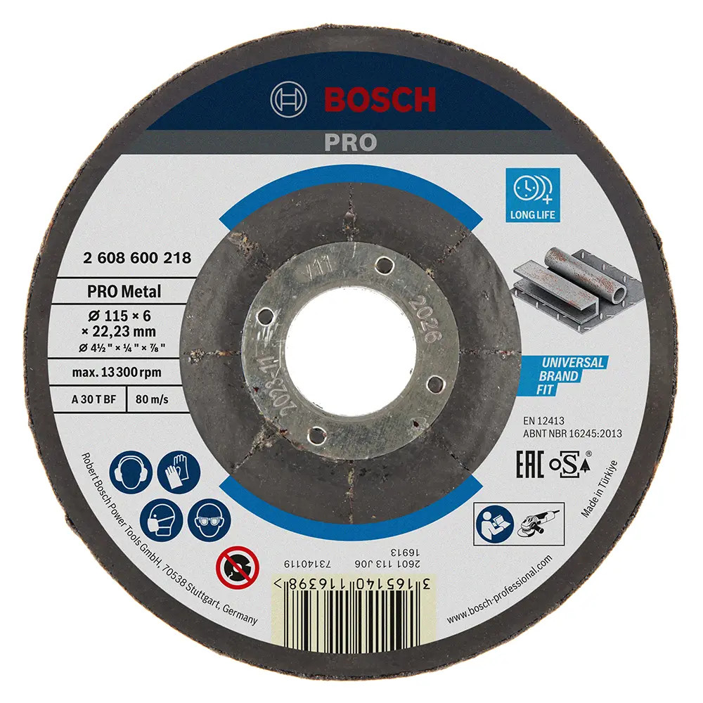Bosch PRO 115mm x 22.23mm Metal Bonded Grinding Discs - Pack of 10