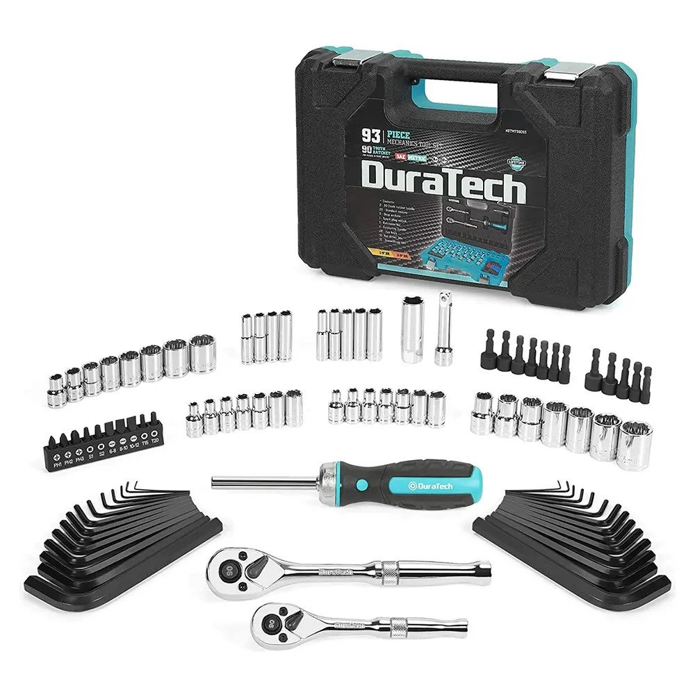 Duratech DTMTSS093 93 Piece 1/4'' and 3/8'' Socket Mechanics Tool Set