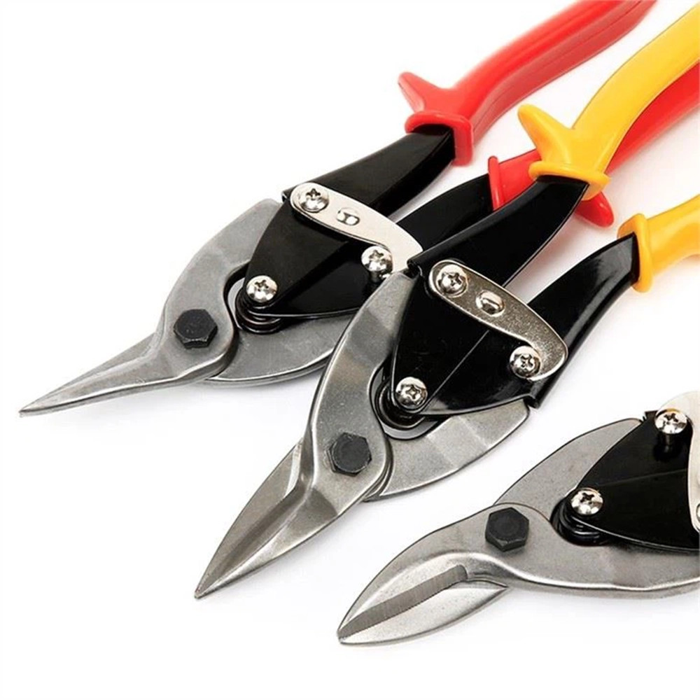WORKPRO 8-Inch Aviation Snips, Straight Cut - Heavy Duty Metal Cutter With Safety Lock, Cr-V Steel