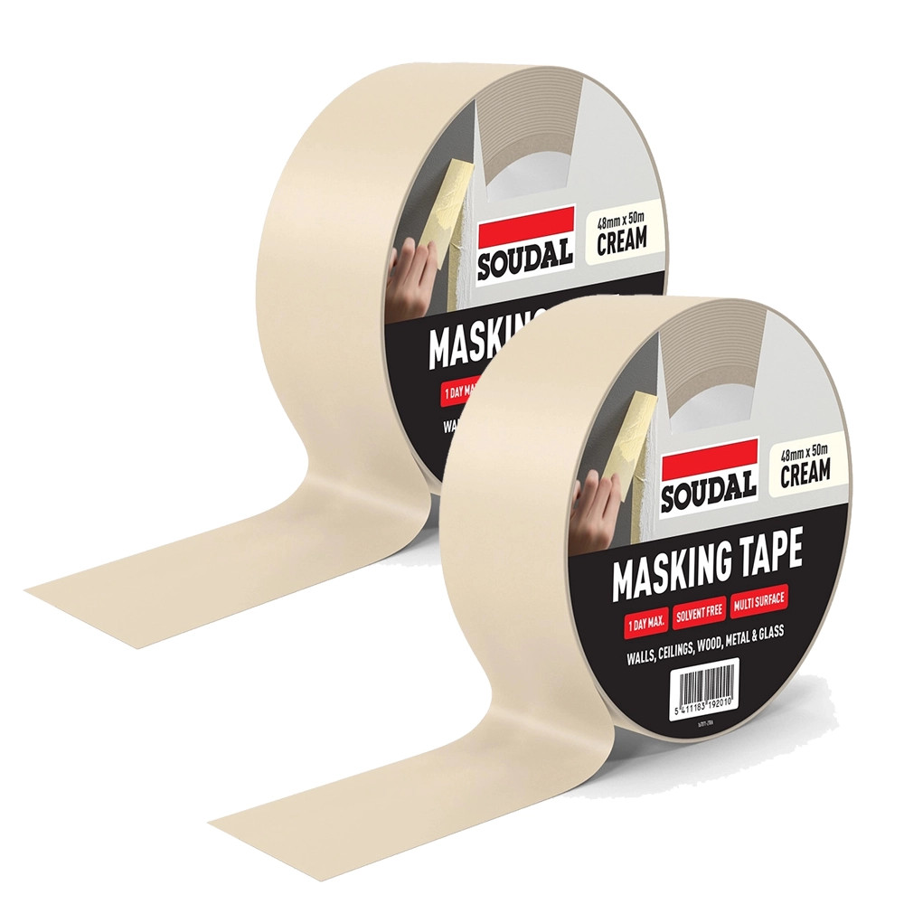Soudal Masking Tape - 48mm x 50m - Pack of 2