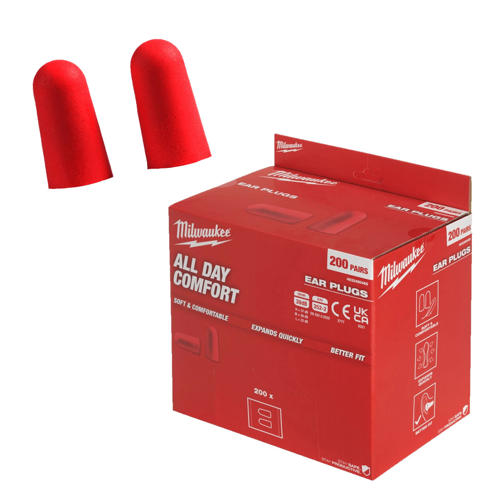 Milwaukee Foam Ear Plugs - Pack of 200