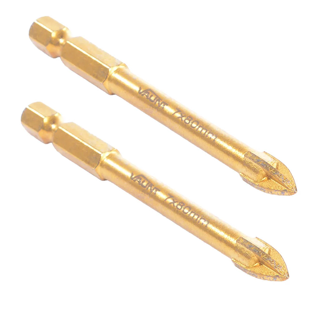 Vaunt 7.0mm × 80mm Tile & Glass Cross Tip Drill Bits - Pack of 2